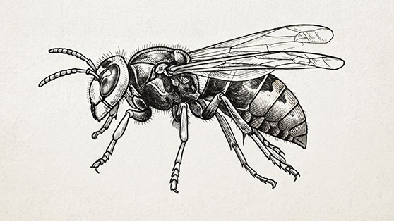 Symbolgrafik Vespa Velutina (Asiatische Hornisse)